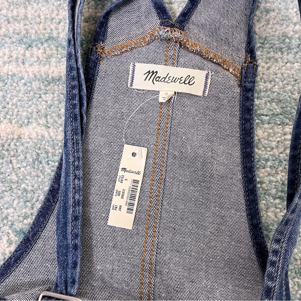 MADEWELL Skinny Overalls Jansing Medium Wash Denim Jean Zip Ankle New NWT Small - Picture 8 of 8